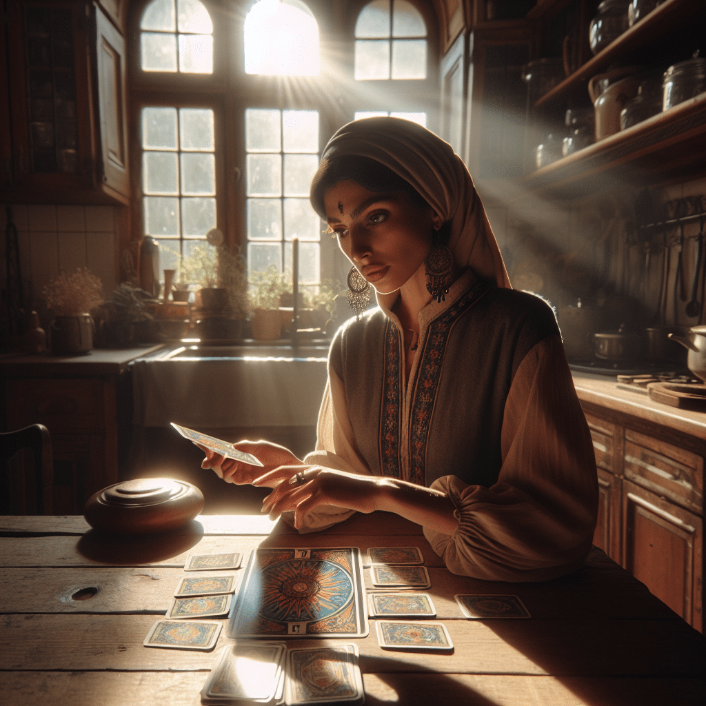 give-a-realistic-picture-of-a-woman-taking-control-of-her-life-reading-tarot-cards-in-her-kitchen_ai_image_1715304108.png